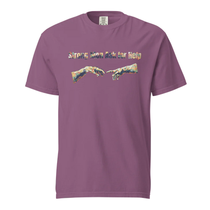 Hombres fuertes piden ayuda | Camiseta unisex de tejido grueso | 100 % algodón