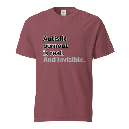 El síndrome de burnout autista es real | Camiseta unisex de tejido grueso | 100 % algodón