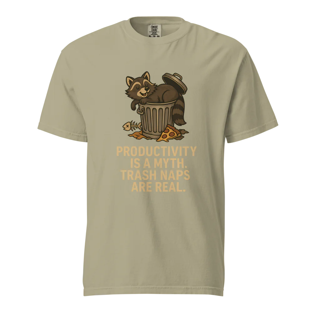 Productivity is a Myth. Trash Naps are Real | Unisex Heavyweight T-Shirt | 100% Cotton