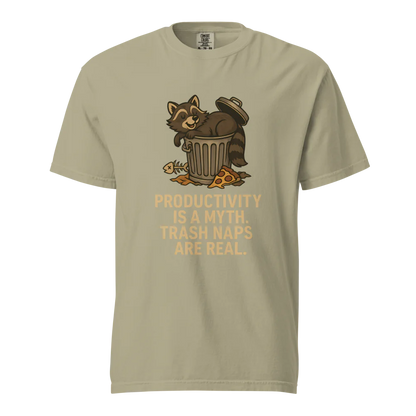 Productivity is a Myth. Trash Naps are Real | Unisex Heavyweight T-Shirt | 100% Cotton