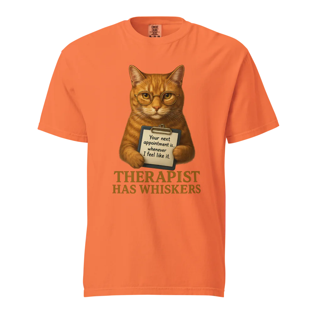 Therapist has Whiskers | Unisex Heavyweight T-Shirt | 100% Cotton