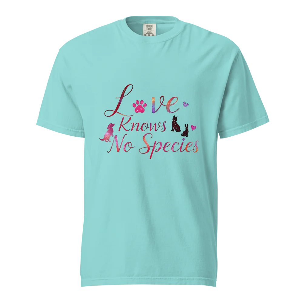 El amor no conoce especies – Amor a las mascotas | Camiseta unisex de tejido grueso | 100 % algodón