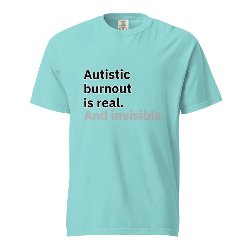 El síndrome de burnout autista es real | Camiseta unisex de tejido grueso | 100 % algodón