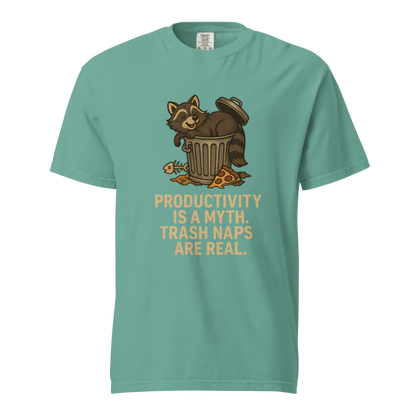 Productivity is a Myth. Trash Naps are Real | Unisex Heavyweight T-Shirt | 100% Cotton