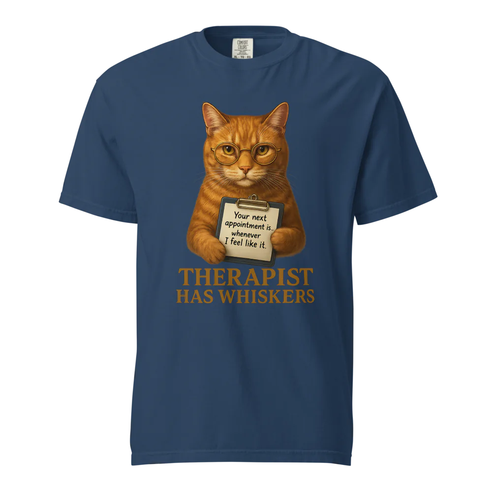 Therapist has Whiskers | Unisex Heavyweight T-Shirt | 100% Cotton