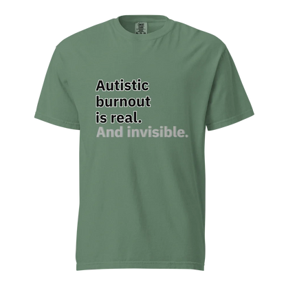 El síndrome de burnout autista es real | Camiseta unisex de tejido grueso | 100 % algodón