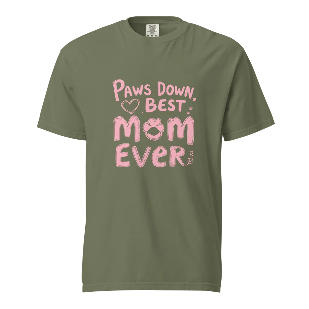 Paws Down, la mejor mamá del mundo | Camiseta unisex de tejido grueso | 100 % algodón