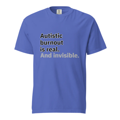 El síndrome de burnout autista es real | Camiseta unisex de tejido grueso | 100 % algodón
