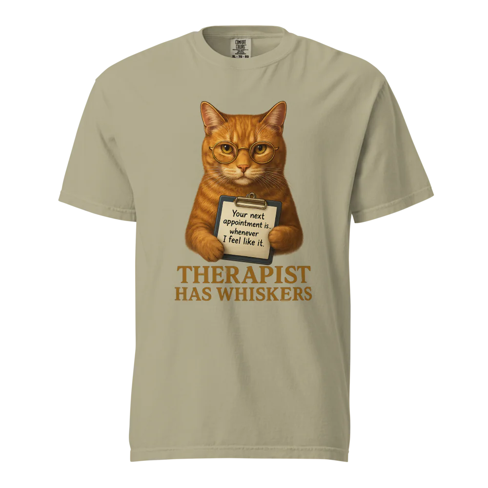 Therapist has Whiskers | Unisex Heavyweight T-Shirt | 100% Cotton