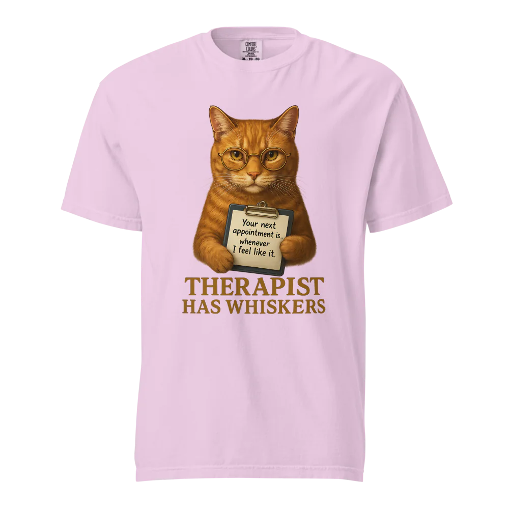 Therapist has Whiskers | Unisex Heavyweight T-Shirt | 100% Cotton