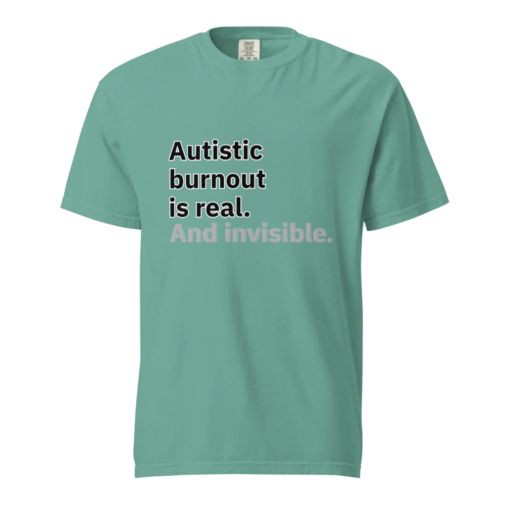 El síndrome de burnout autista es real | Camiseta unisex de tejido grueso | 100 % algodón