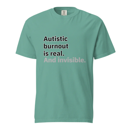El síndrome de burnout autista es real | Camiseta unisex de tejido grueso | 100 % algodón