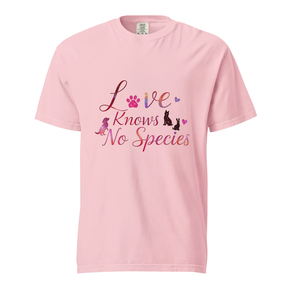 El amor no conoce especies – Amor a las mascotas | Camiseta unisex de tejido grueso | 100 % algodón