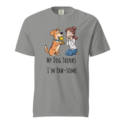 Mi perro piensa que soy genial | Camiseta unisex de tejido grueso | 100 % algodón