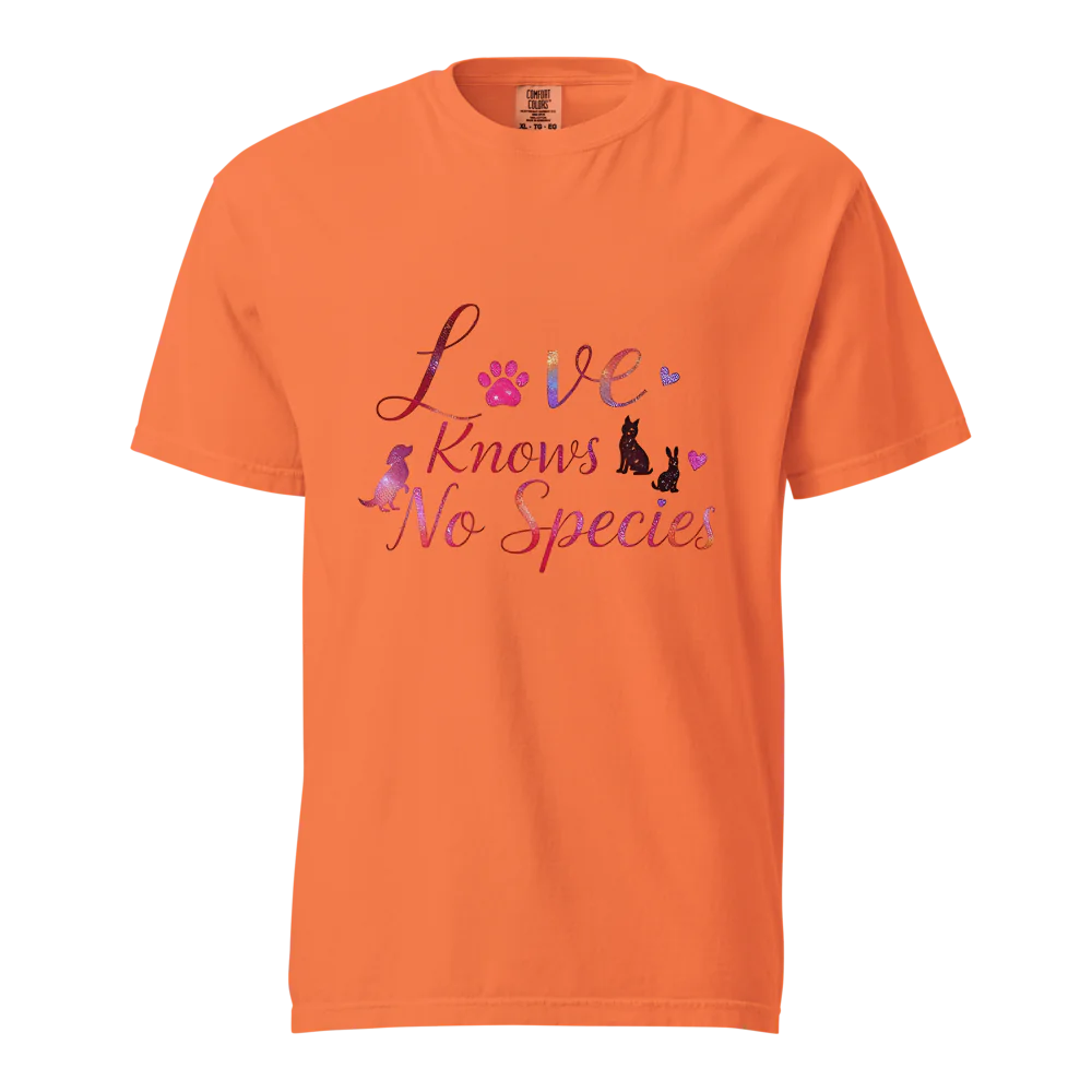 El amor no conoce especies – Amor a las mascotas | Camiseta unisex de tejido grueso | 100 % algodón