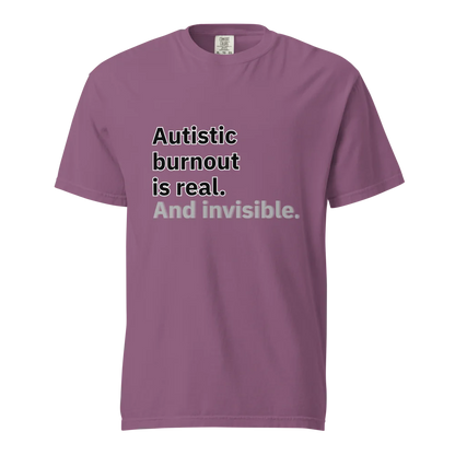 El síndrome de burnout autista es real | Camiseta unisex de tejido grueso | 100 % algodón