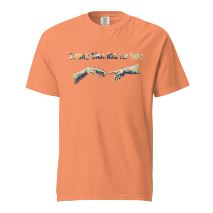Hombres fuertes piden ayuda | Camiseta unisex de tejido grueso | 100 % algodón
