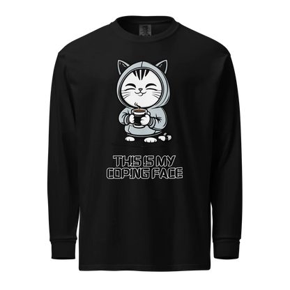 This Is My Coping Face | Unisex Heavyweight Long Sleeve Shirt | 100% Cotton