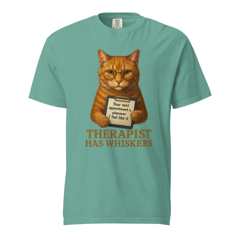 Therapist has Whiskers | Unisex Heavyweight T-Shirt | 100% Cotton