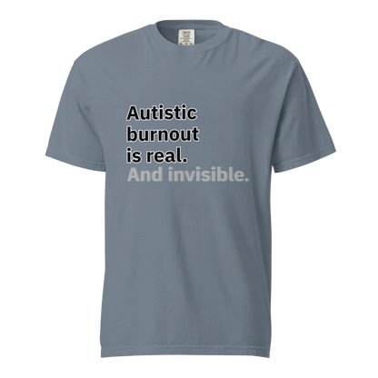 El síndrome de burnout autista es real | Camiseta unisex de tejido grueso | 100 % algodón