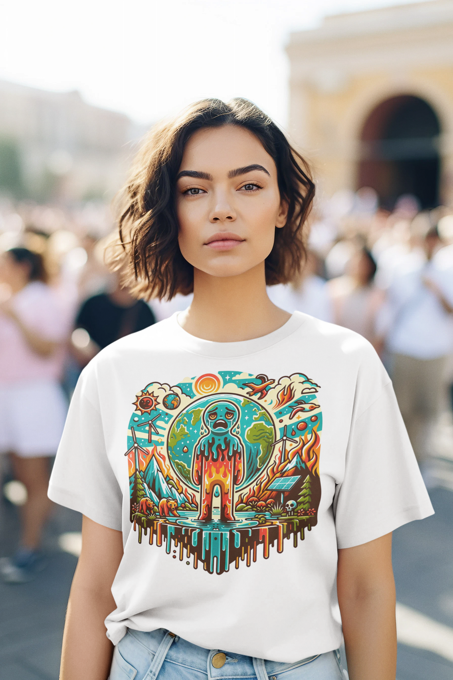 Melting World Global Crisis| Unisex Organic Cotton T-Shirt