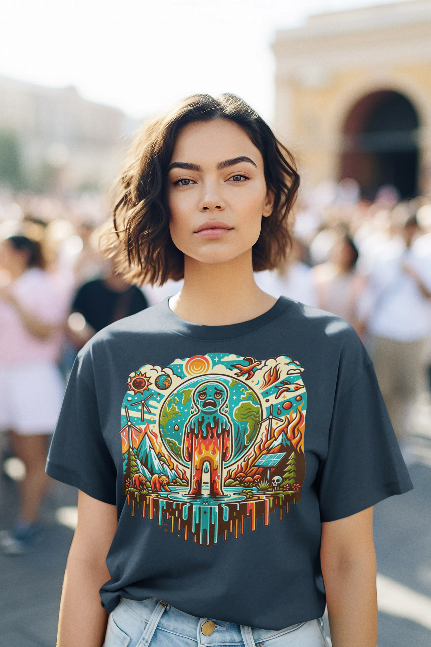 Melting World Global Crisis| Unisex Organic Cotton T-Shirt