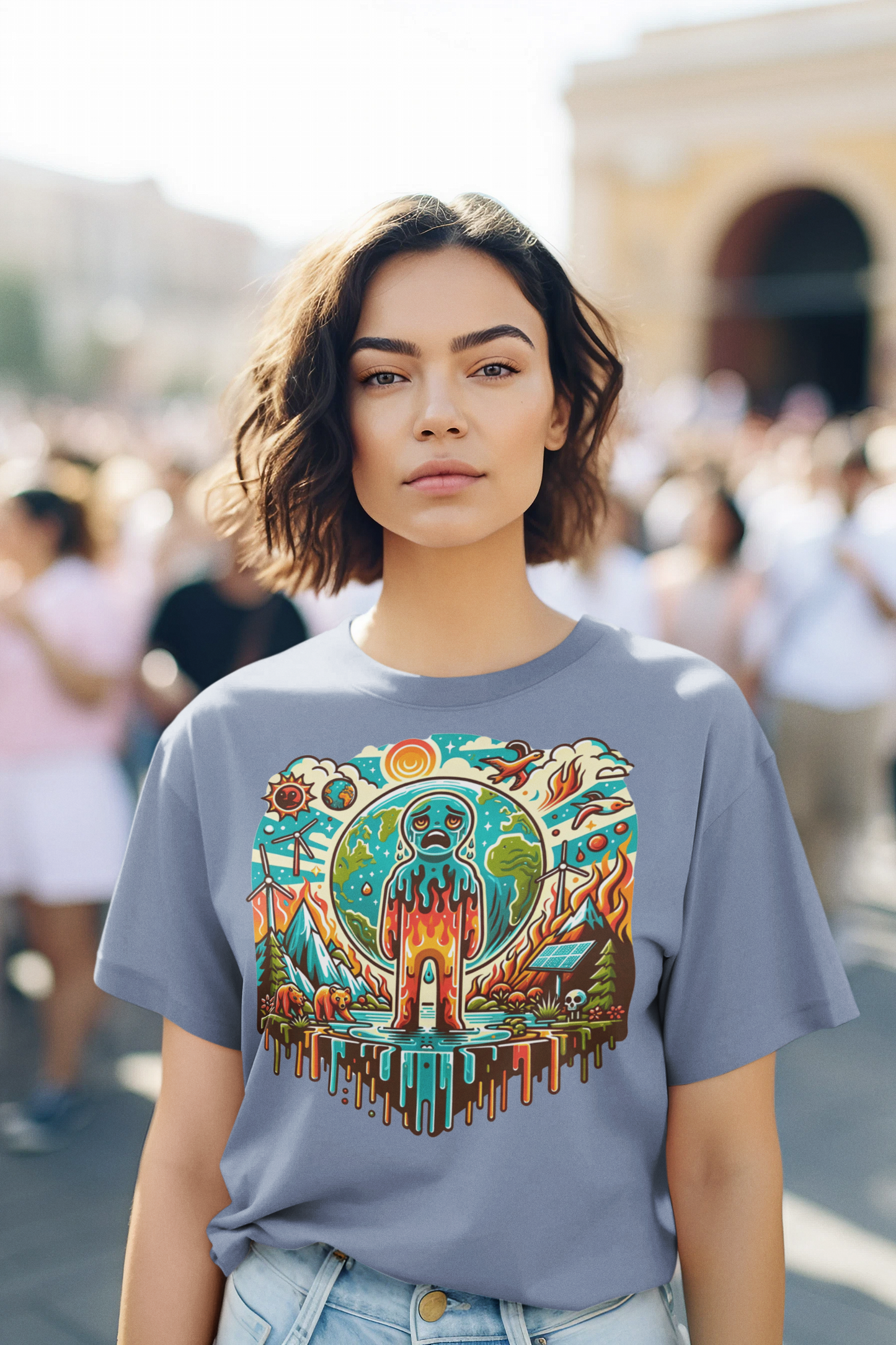 Melting World Global Crisis| Unisex Organic Cotton T-Shirt