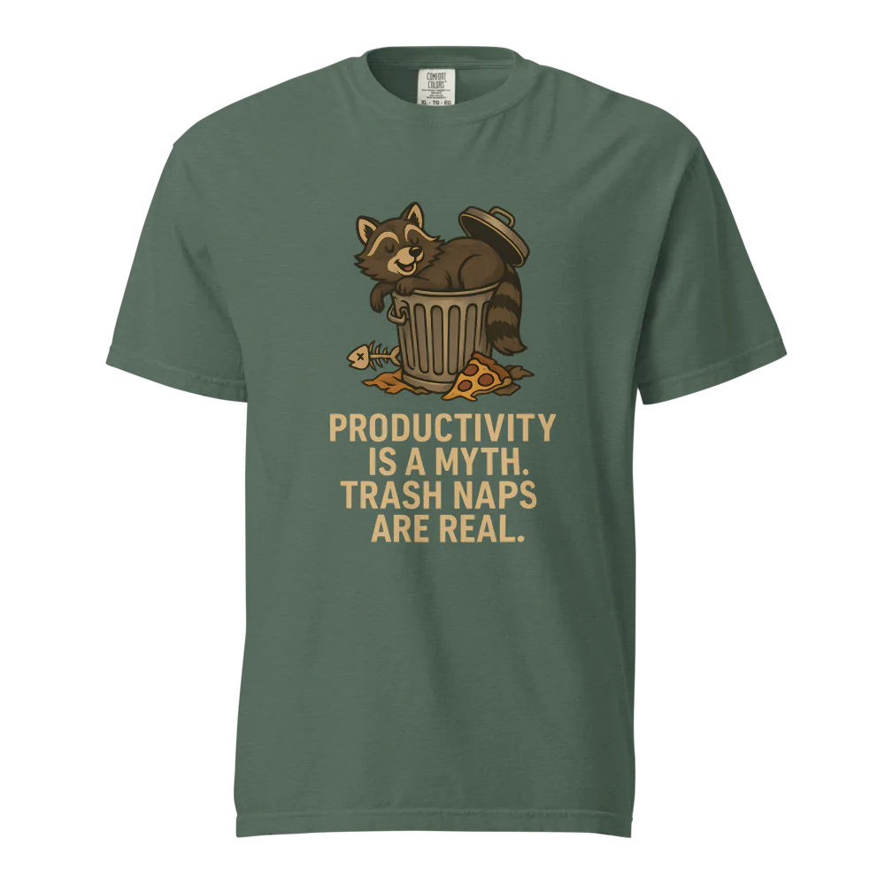 Productivity is a Myth. Trash Naps are Real | Unisex Heavyweight T-Shirt | 100% Cotton