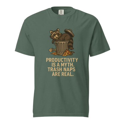 Productivity is a Myth. Trash Naps are Real | Unisex Heavyweight T-Shirt | 100% Cotton