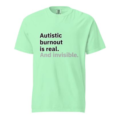 El síndrome de burnout autista es real | Camiseta unisex de tejido grueso | 100 % algodón