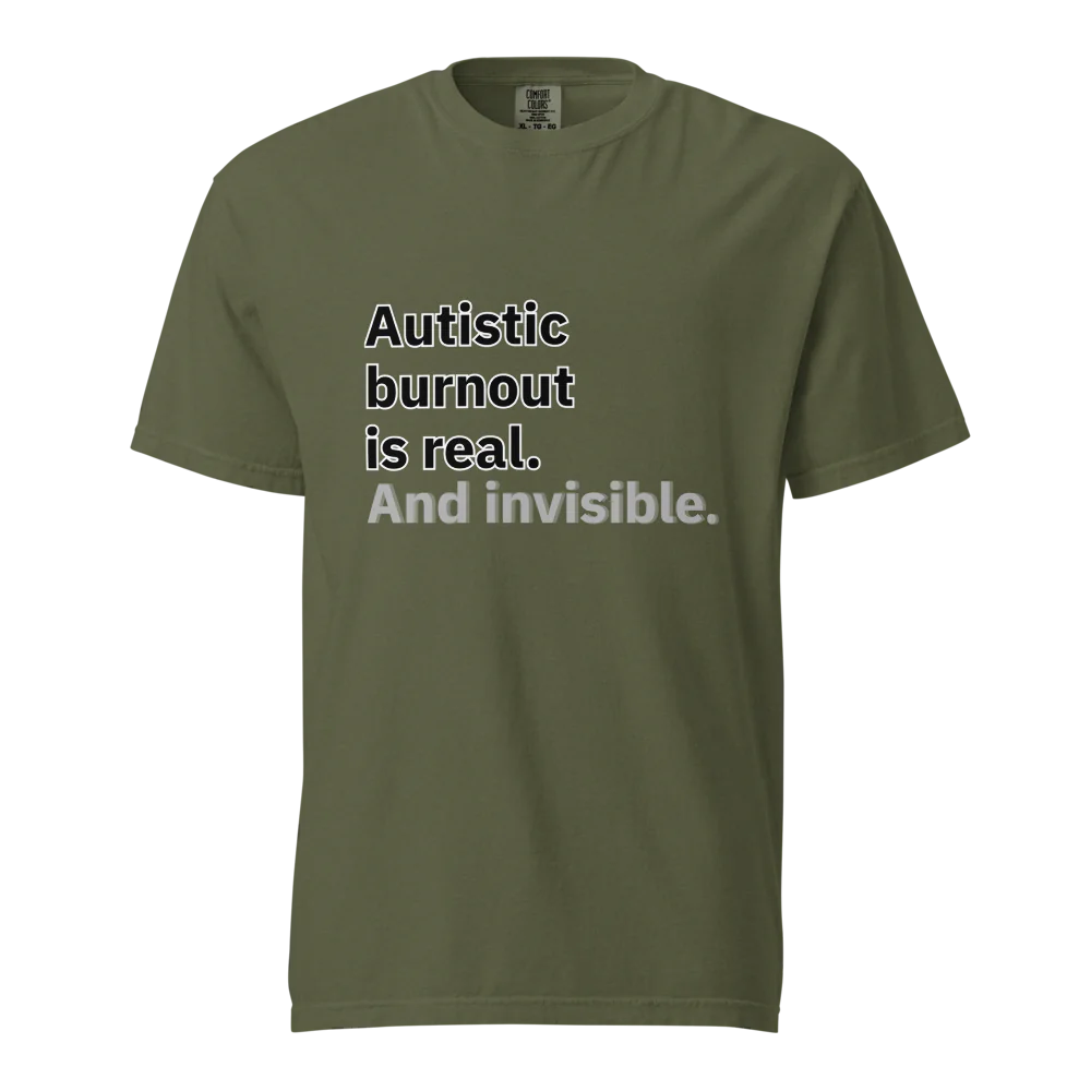 El síndrome de burnout autista es real | Camiseta unisex de tejido grueso | 100 % algodón