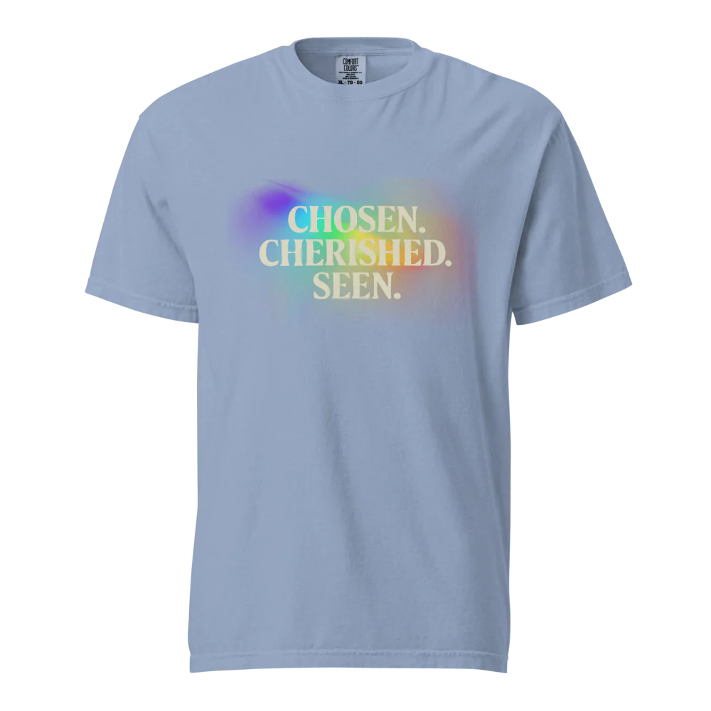Elegida. Apreciada. Vista | Camiseta unisex de tejido grueso | 100 % algodón