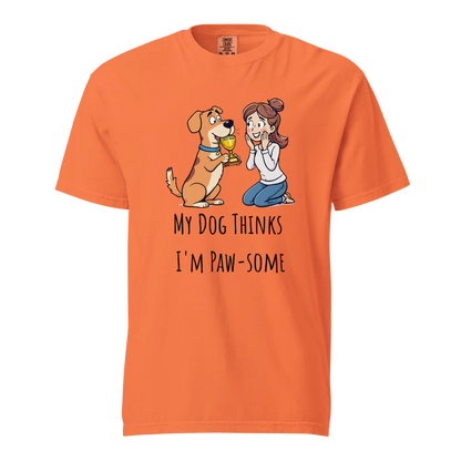 Mi perro piensa que soy genial | Camiseta unisex de tejido grueso | 100 % algodón