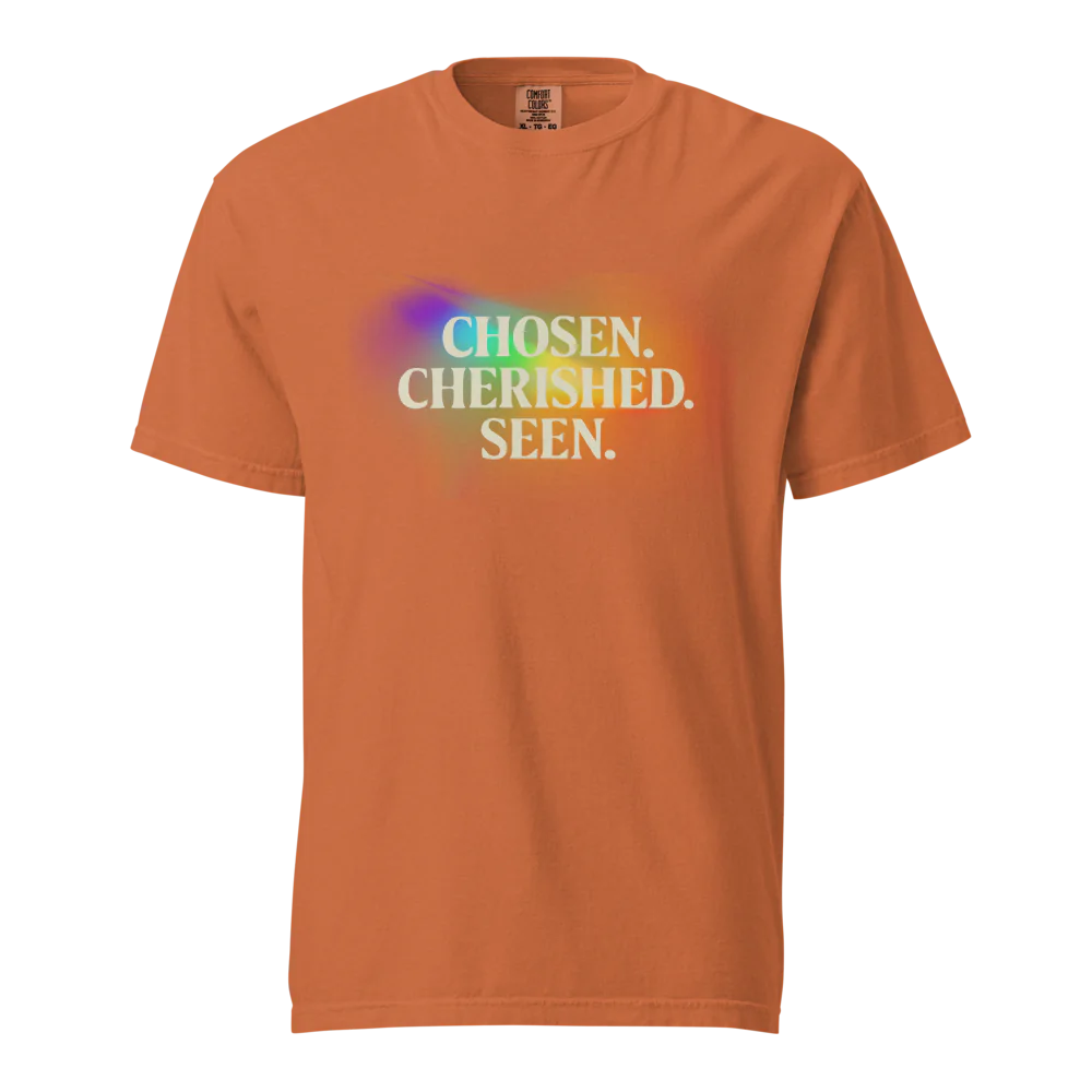 Elegida. Apreciada. Vista | Camiseta unisex de tejido grueso | 100 % algodón