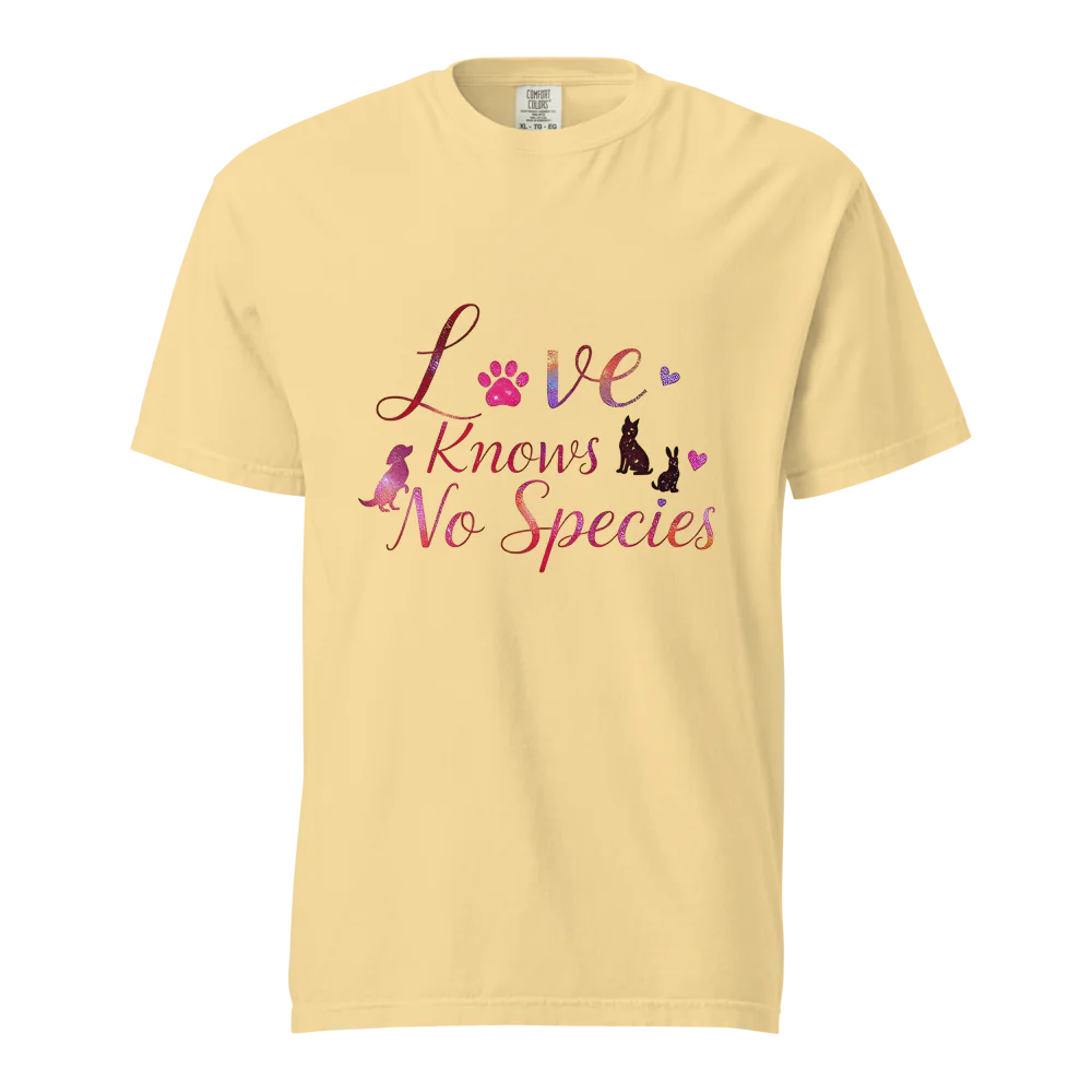 El amor no conoce especies – Amor a las mascotas | Camiseta unisex de tejido grueso | 100 % algodón