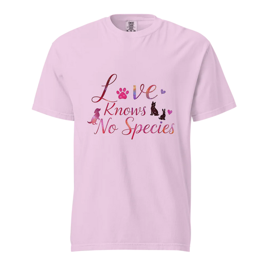 El amor no conoce especies – Amor a las mascotas | Camiseta unisex de tejido grueso | 100 % algodón