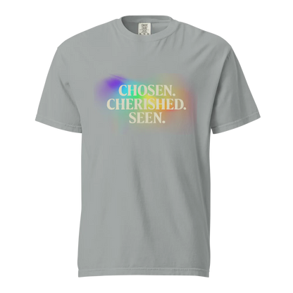 Elegida. Apreciada. Vista | Camiseta unisex de tejido grueso | 100 % algodón