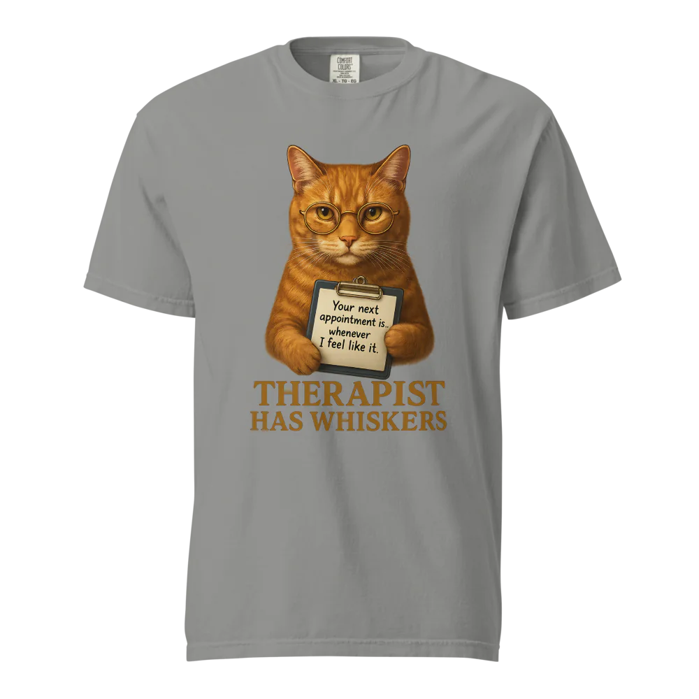 Therapist has Whiskers | Unisex Heavyweight T-Shirt | 100% Cotton